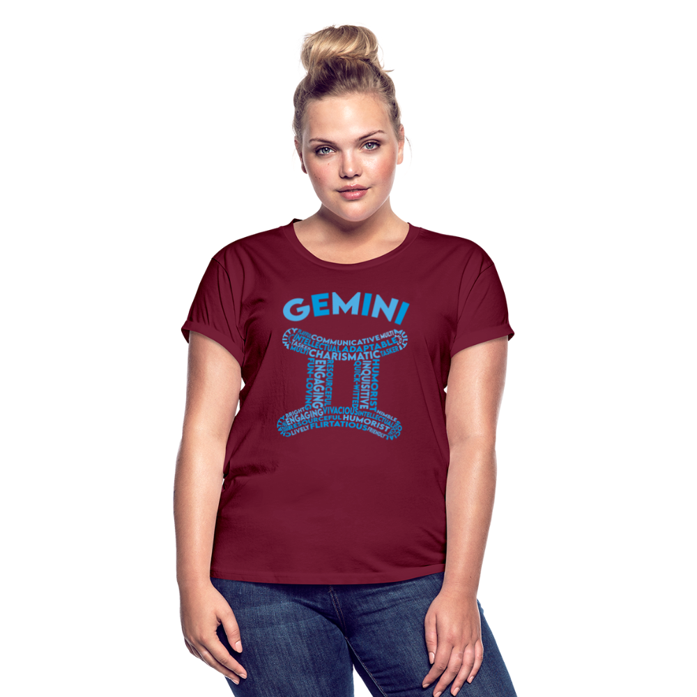 Women's Power Words Gemini Relaxed Fit T-Shirt - burgundy