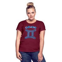 Thumbnail for Women's Power Words Gemini Relaxed Fit T-Shirt - burgundy