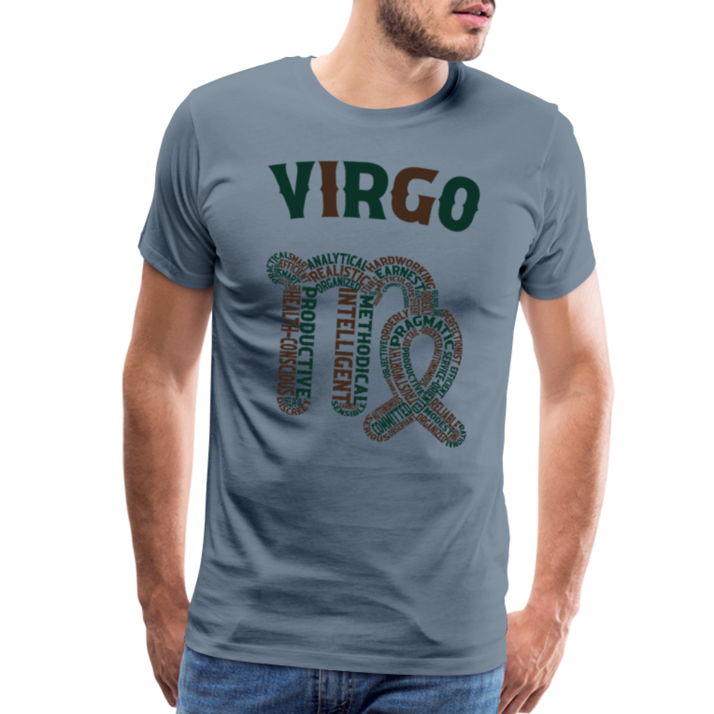 Men's Power Words Virgo Premium T-Shirt - steel blue