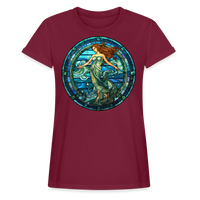 Thumbnail for Women's Mosaic Aquarius Relaxed Fit T-Shirt - burgundy