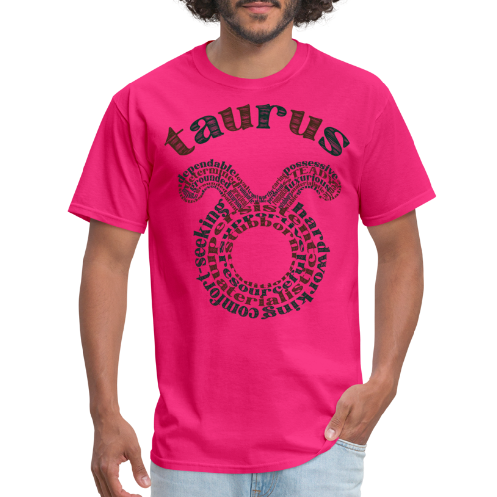 Men's Power Words Taurus Classic T-Shirt - fuchsia