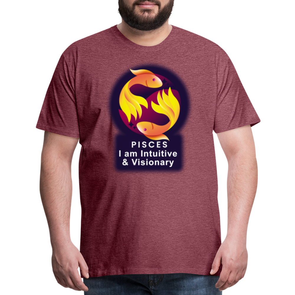 Men's Glow Pisces Premium T-Shirt - heather burgundy