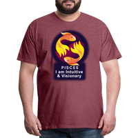 Thumbnail for Men's Glow Pisces Premium T-Shirt - heather burgundy