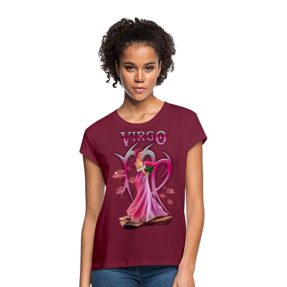 Women's Astral Virgo Relaxed Fit T-Shirt - burgundy