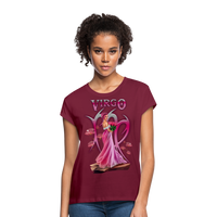 Thumbnail for Women's Astral Virgo Relaxed Fit T-Shirt - burgundy