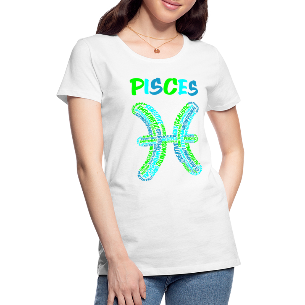 Women's Power Words Pisces Premium T-Shirt - white