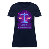 Thumbnail for Women's Neon Libra T-Shirt - navy