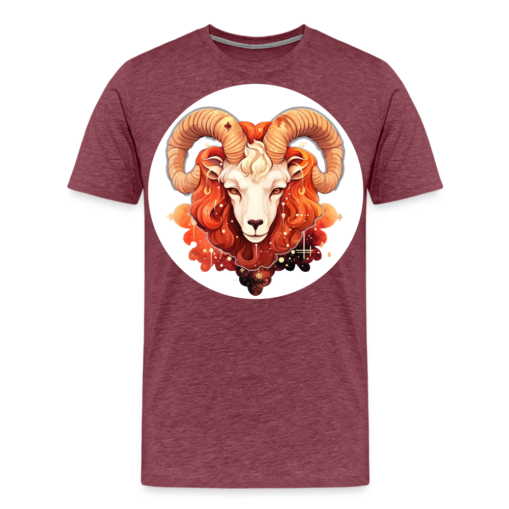 Men's Symbol Aries Premium T-Shirt - heather burgundy