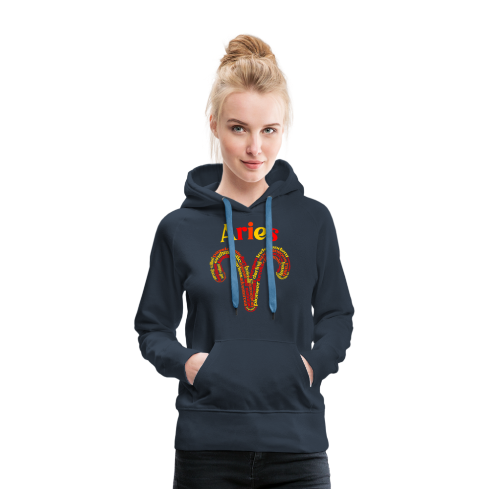 Women's Power Words Aries Premium Hoodie - navy