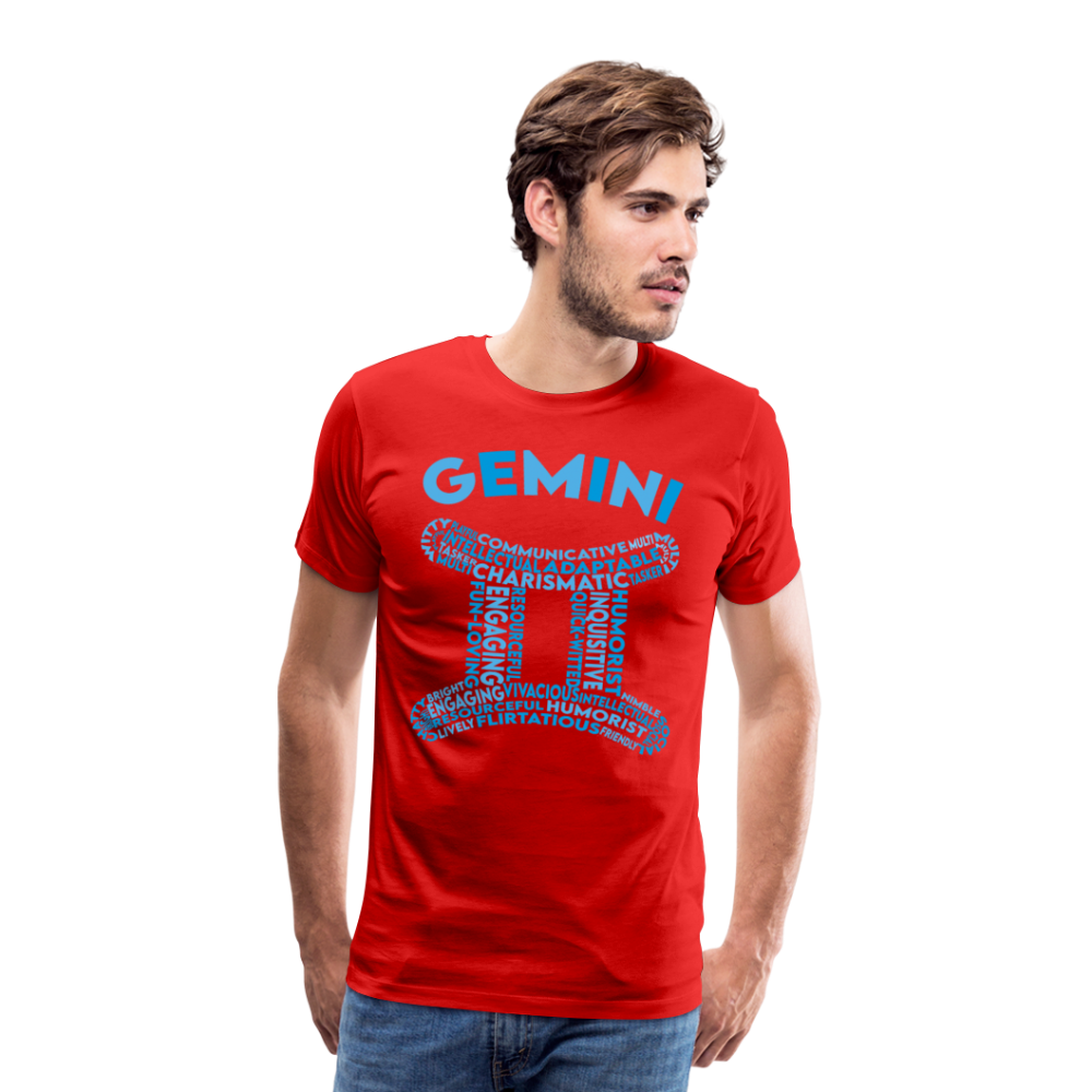 Men's Power Words Gemini Premium T-Shirt - red