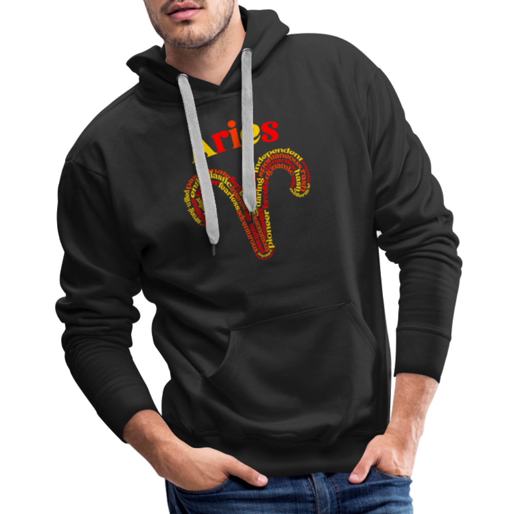 Men's Power Words Aries Premium Hoodie - black