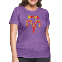 Thumbnail for Women's Power Words Aries T-Shirt - purple heather