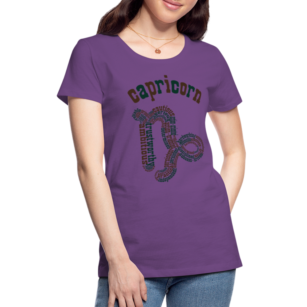 Women's Power Words Capricorn Premium T-Shirt - purple