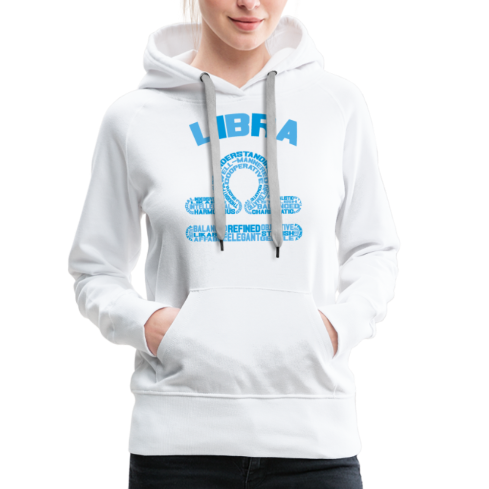 Women's Power Words Libra Premium Hoodie - white