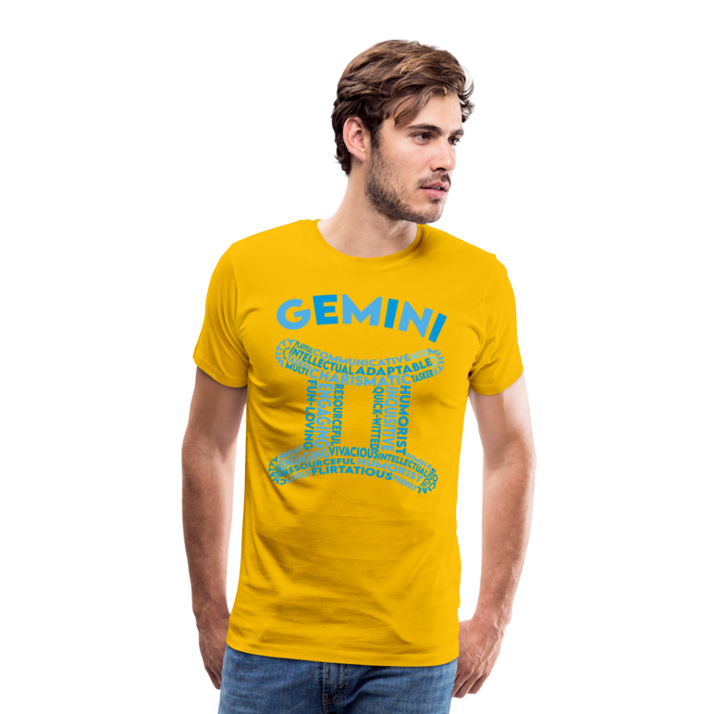 Men's Power Words Gemini Premium T-Shirt - sun yellow