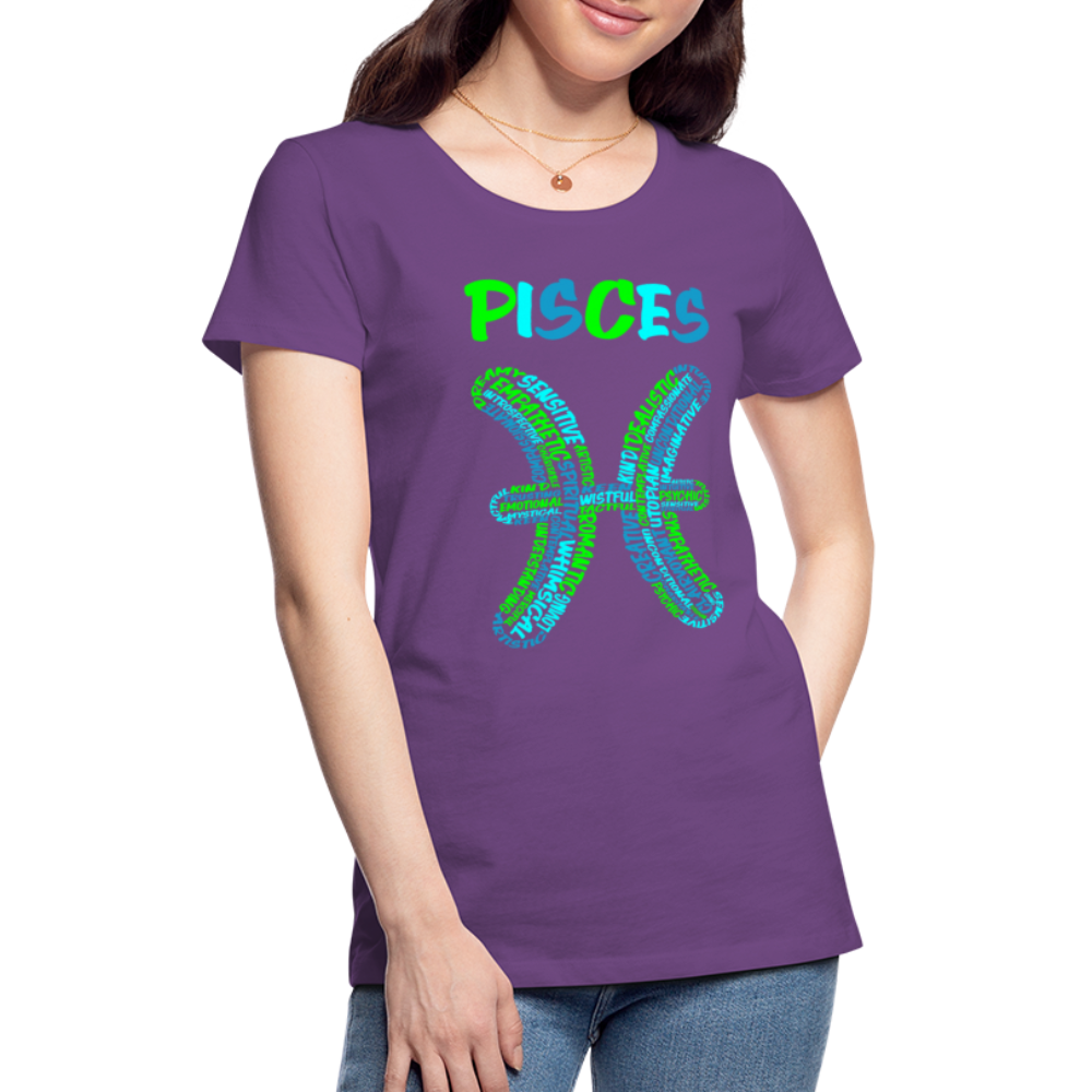 Women's Power Words Pisces Premium T-Shirt - purple