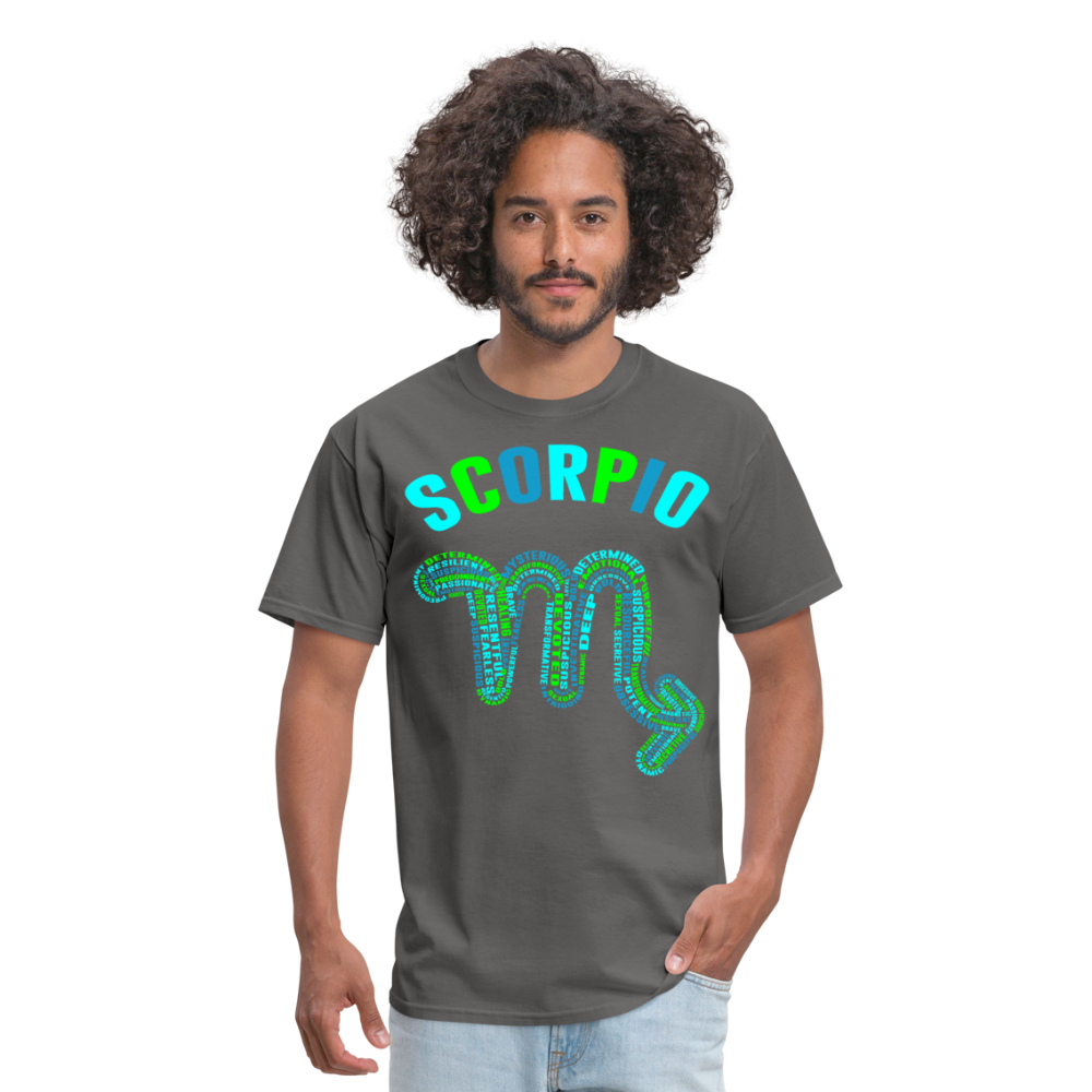 Men's Power Words Scorpio Classic T-Shirt - charcoal