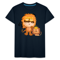 Thumbnail for Kid’s Astro Girl Leo Premium Organic T-Shirt - deep navy