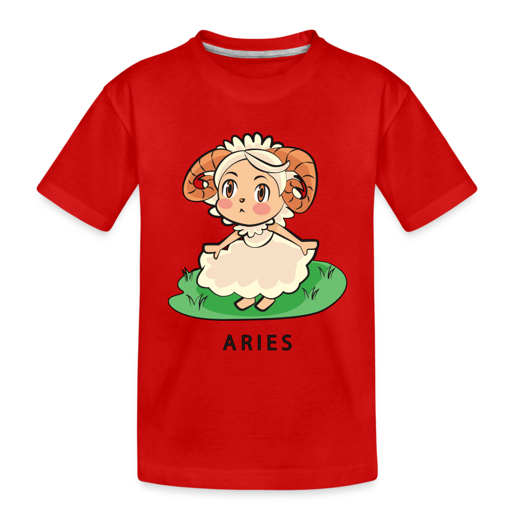 Kid’s Sweet Astro Aries Premium Organic T-Shirt - red