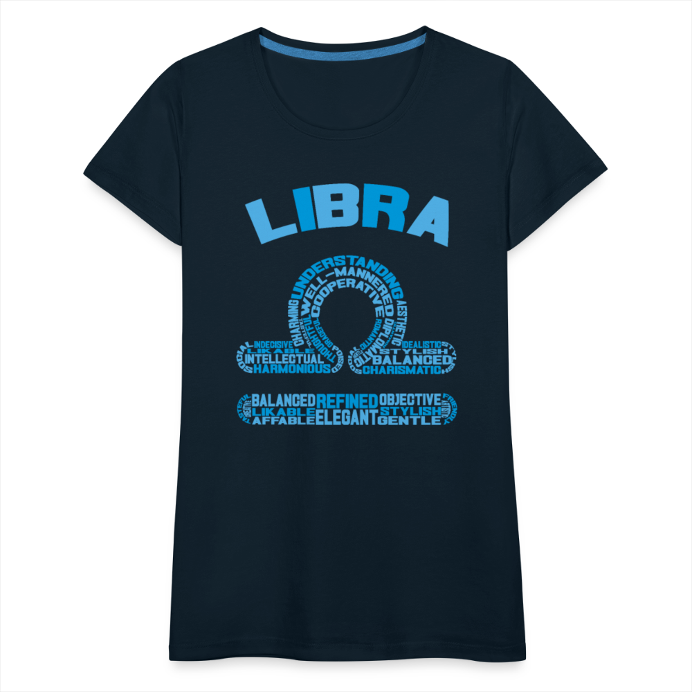 Women's Power Words Libra Premium T-Shirt - deep navy