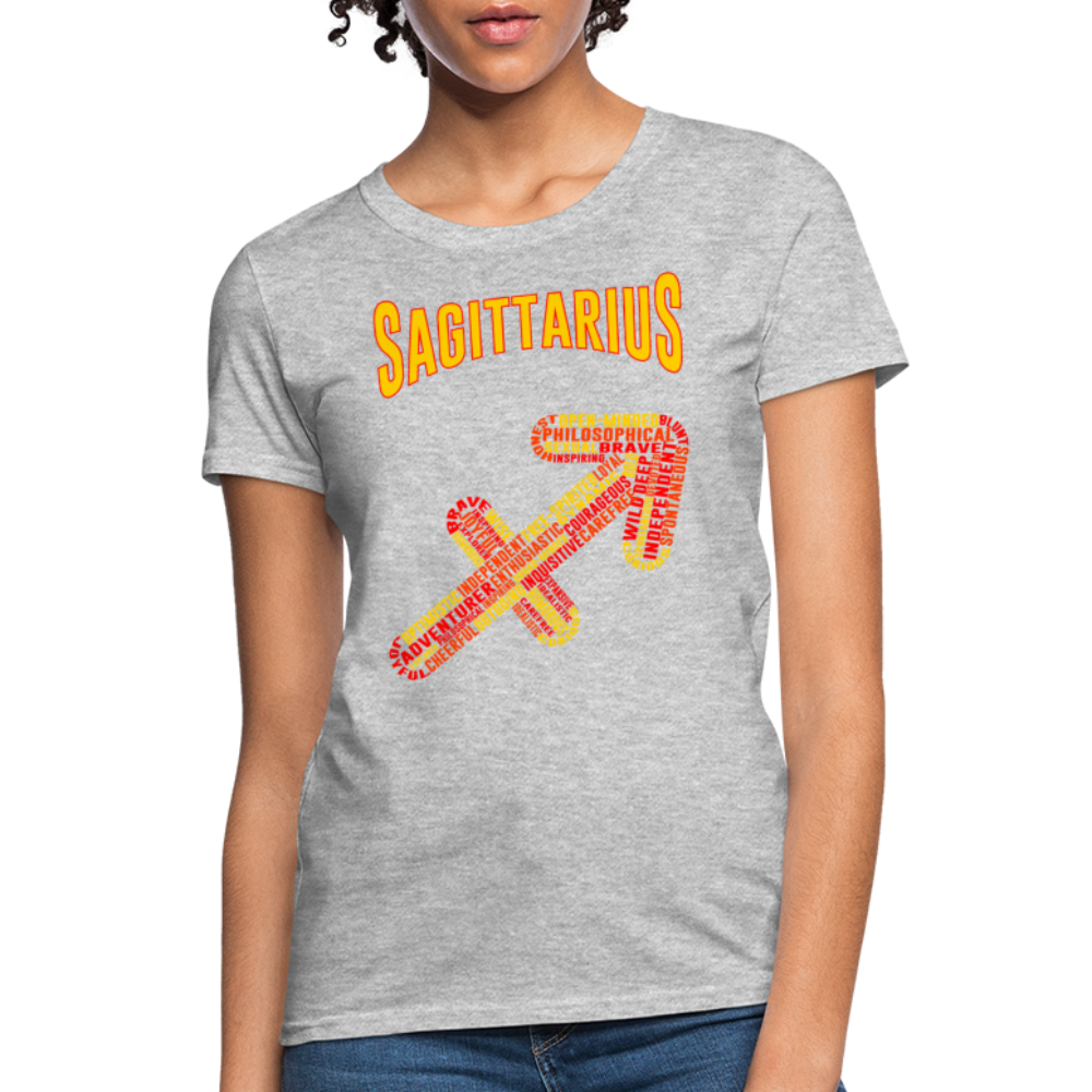 Women's Power Words Sagittarius T-Shirt - heather gray