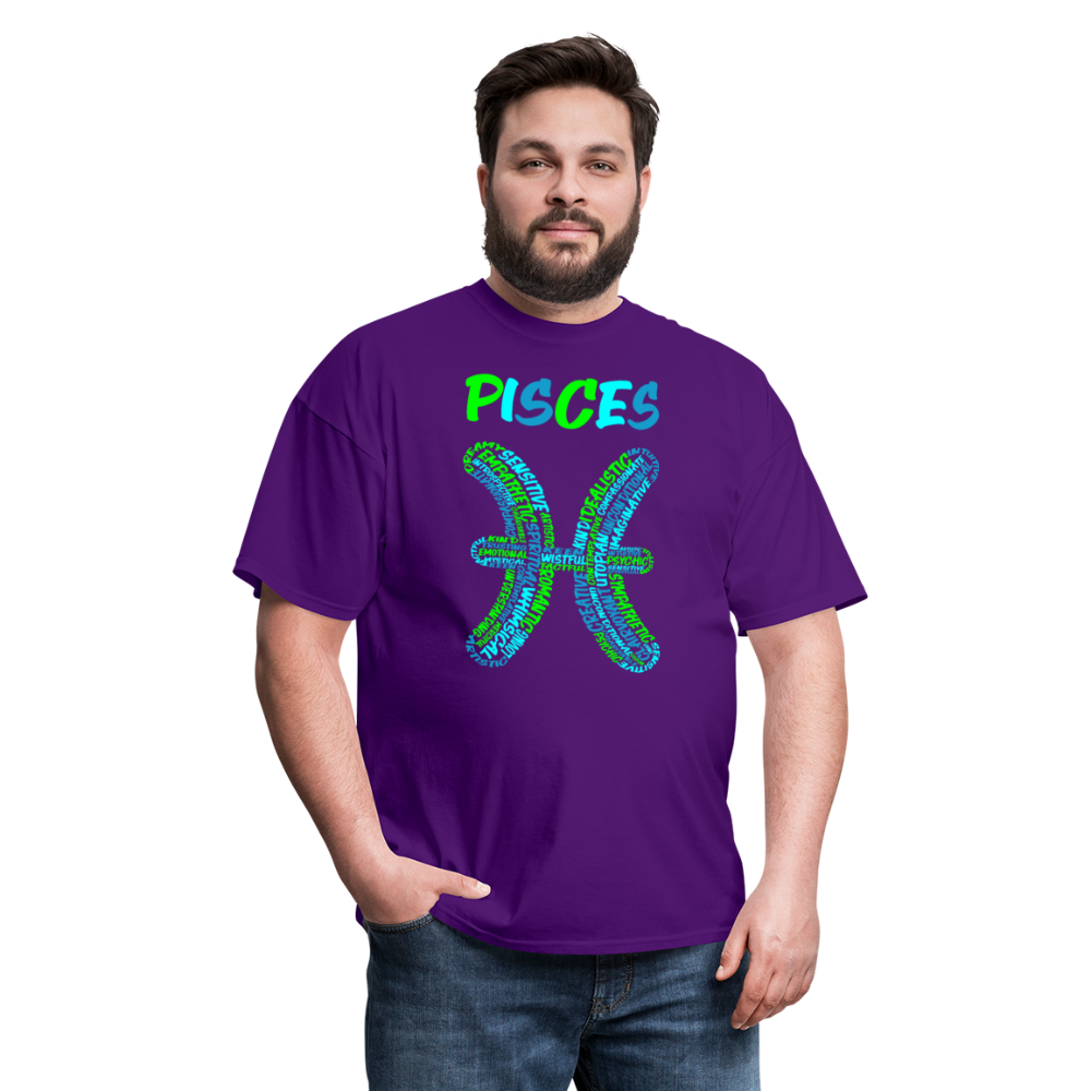 Men's Power Words Pisces Classic T-Shirt - purple