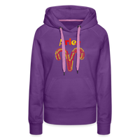 Thumbnail for Women's Power Words Aries Premium Hoodie - purple 