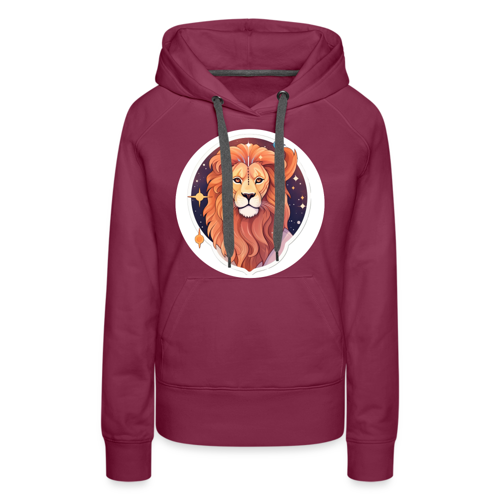 Women’s Symbol Leo Premium Hoodie - burgundy