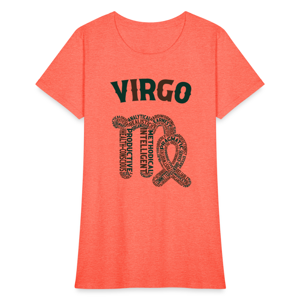 Women's Power Words Virgo T-Shirt - heather coral