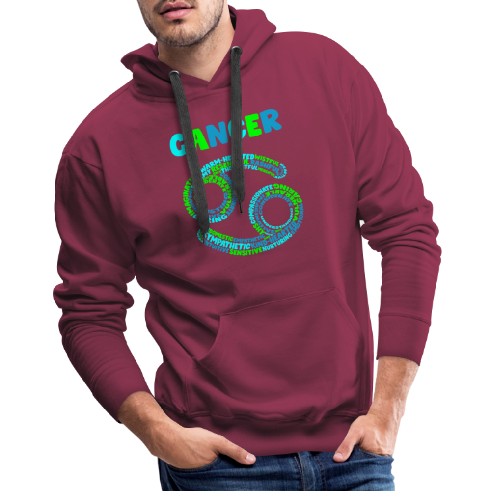 Men's Power Words Cancer Premium Hoodie - burgundy