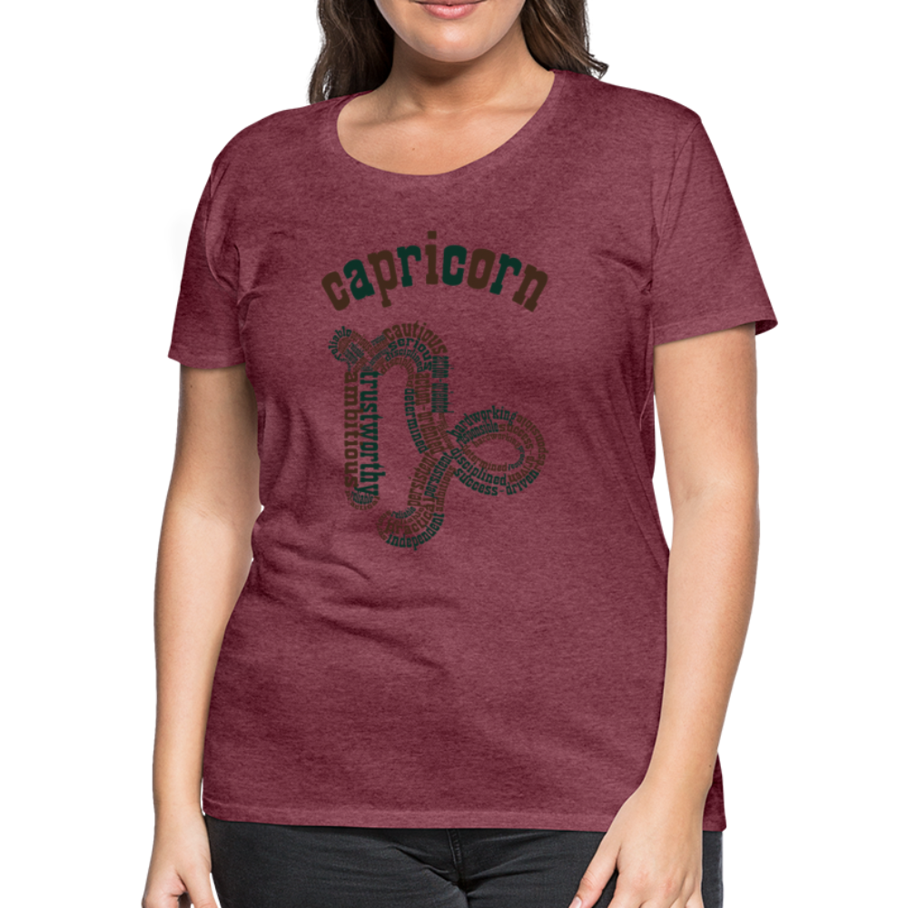 Women's Power Words Capricorn Premium T-Shirt - heather burgundy