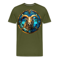 Thumbnail for Men's Mosaic Capricorn Premium T-Shirt - olive green