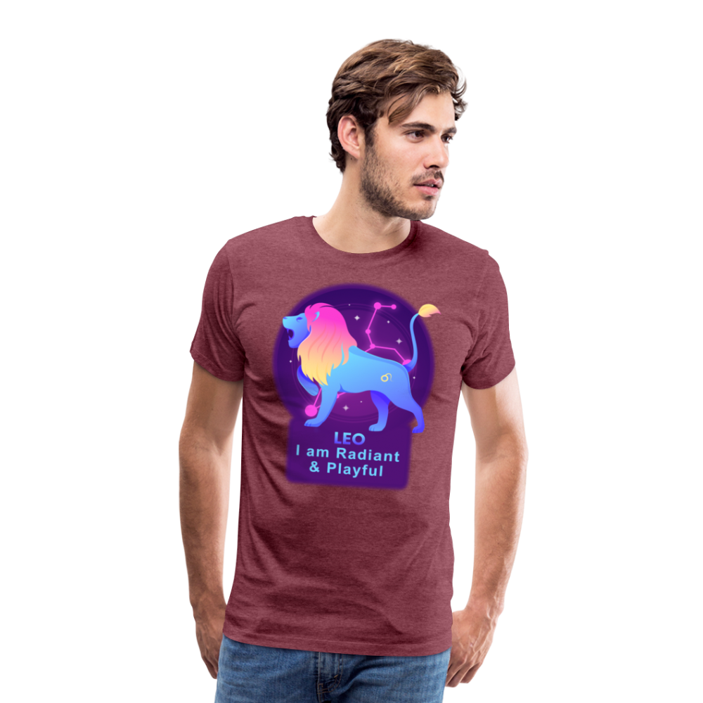 Men's Neon Leo Premium T-Shirt - heather burgundy