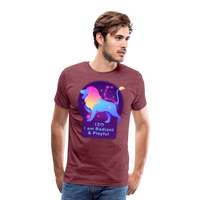 Thumbnail for Men's Neon Leo Premium T-Shirt - heather burgundy