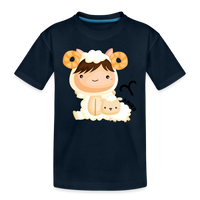 Thumbnail for Kid’s Astro Girl Aries Premium Organic T-Shirt - deep navy