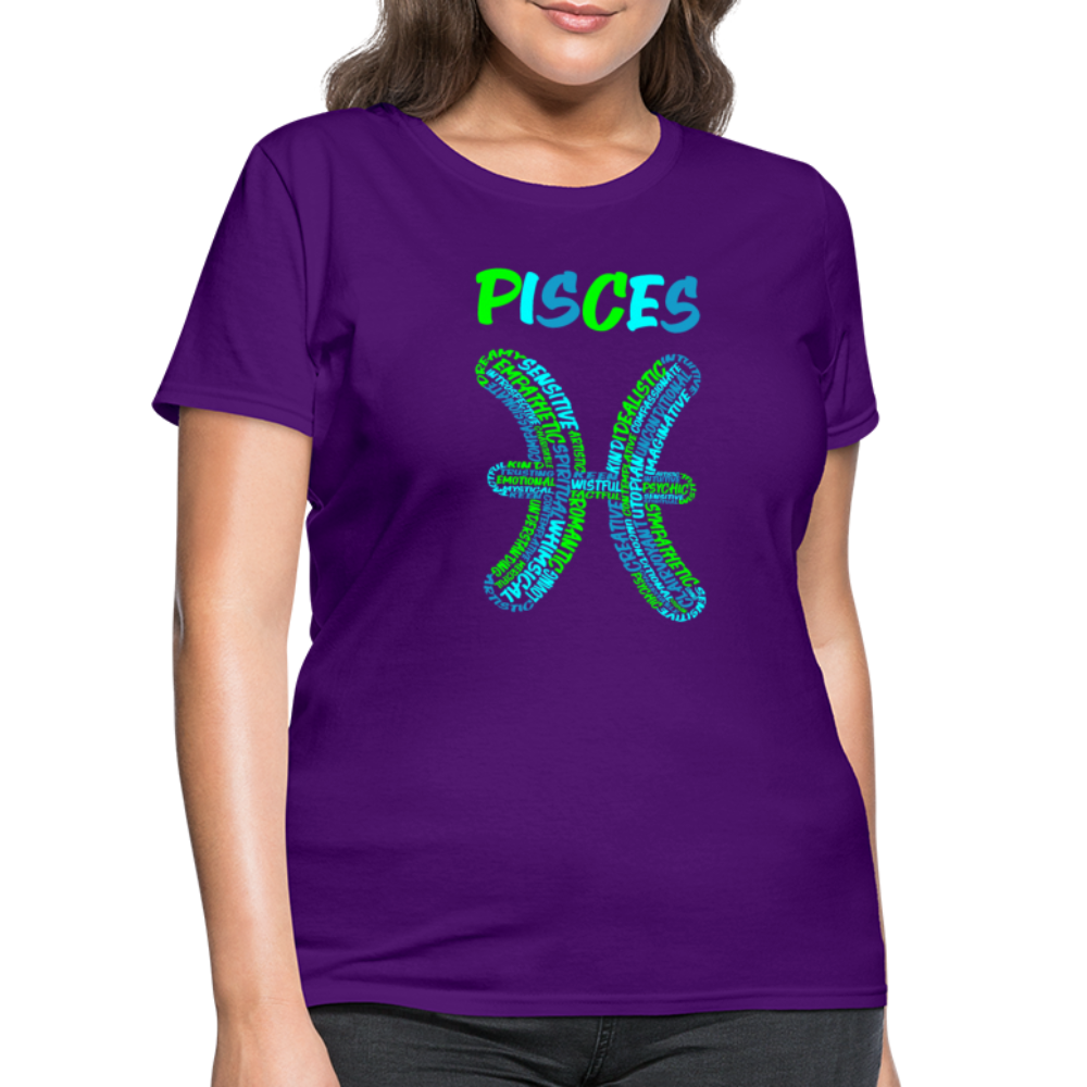 Women's Power Words Pisces T-Shirt - purple