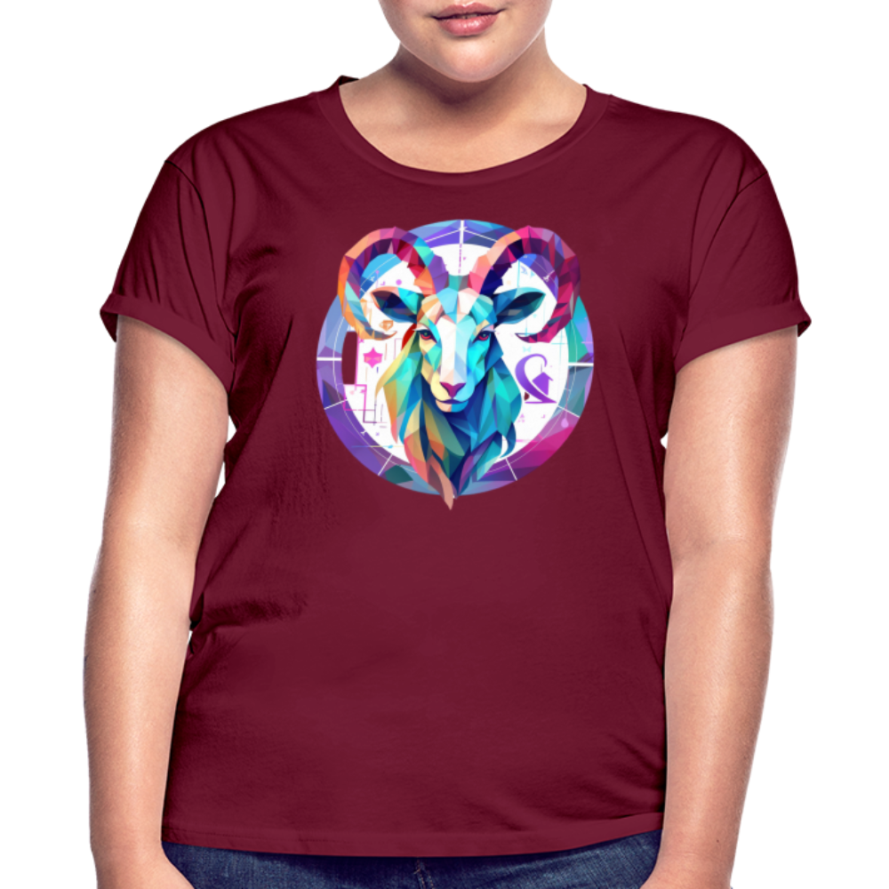 Women's Mythical Aries Relaxed Fit T-Shirt - burgundy