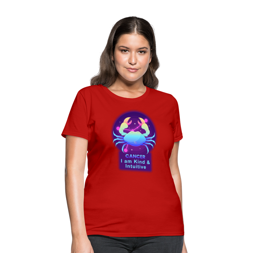 Women's Neon Cancer T-Shirt - red