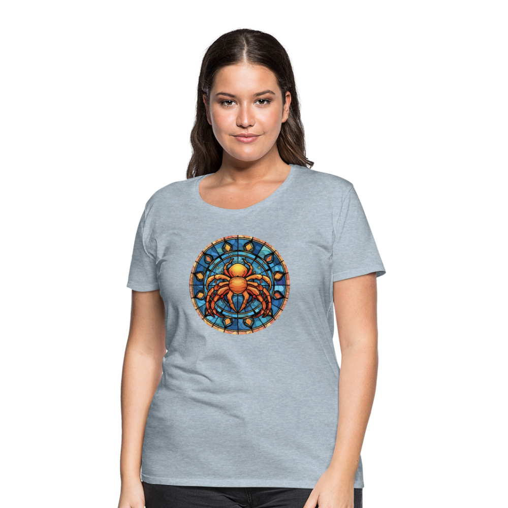 Women’s Mosaic Cancer Premium T-Shirt - heather ice blue