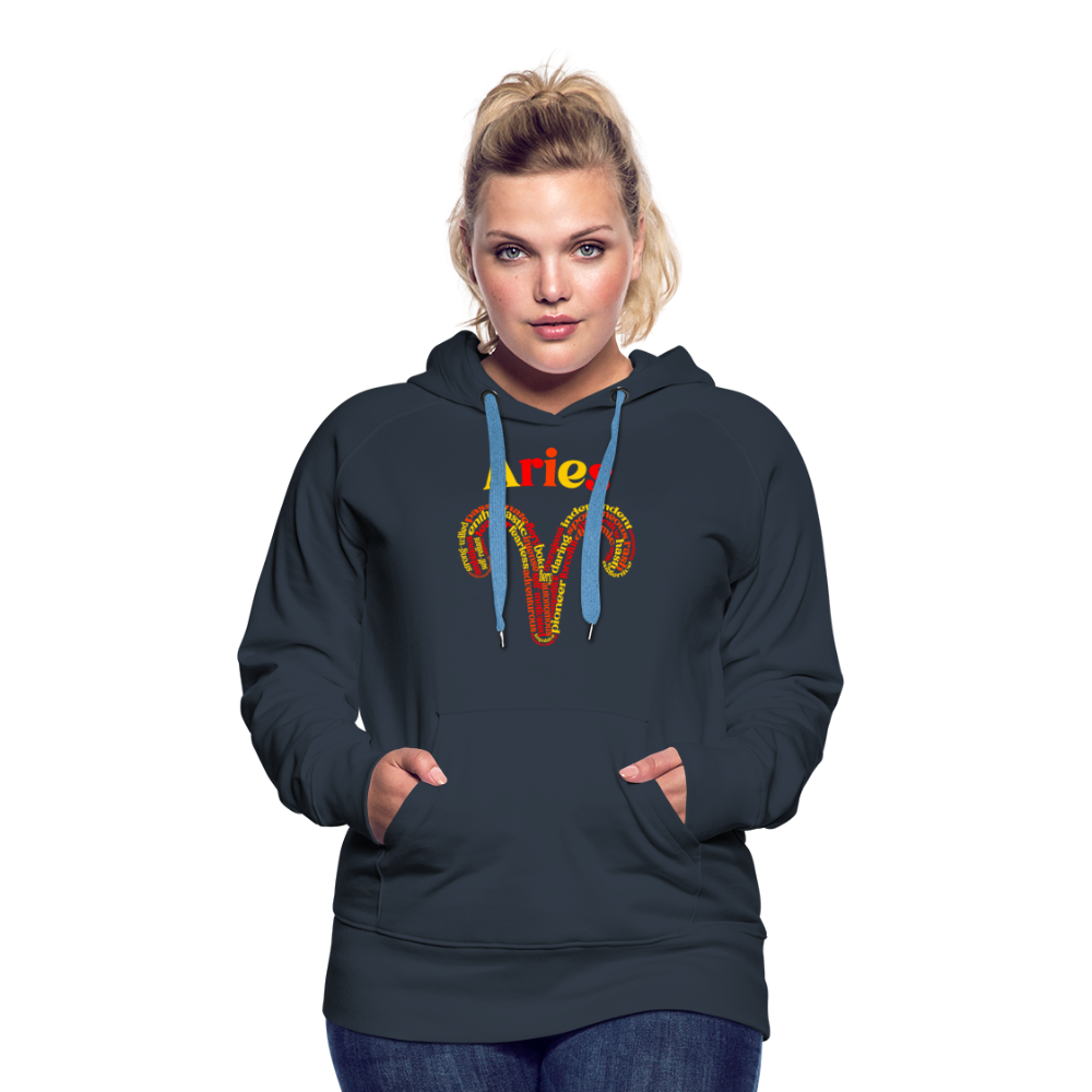 Women's Power Words Aries Premium Hoodie - navy