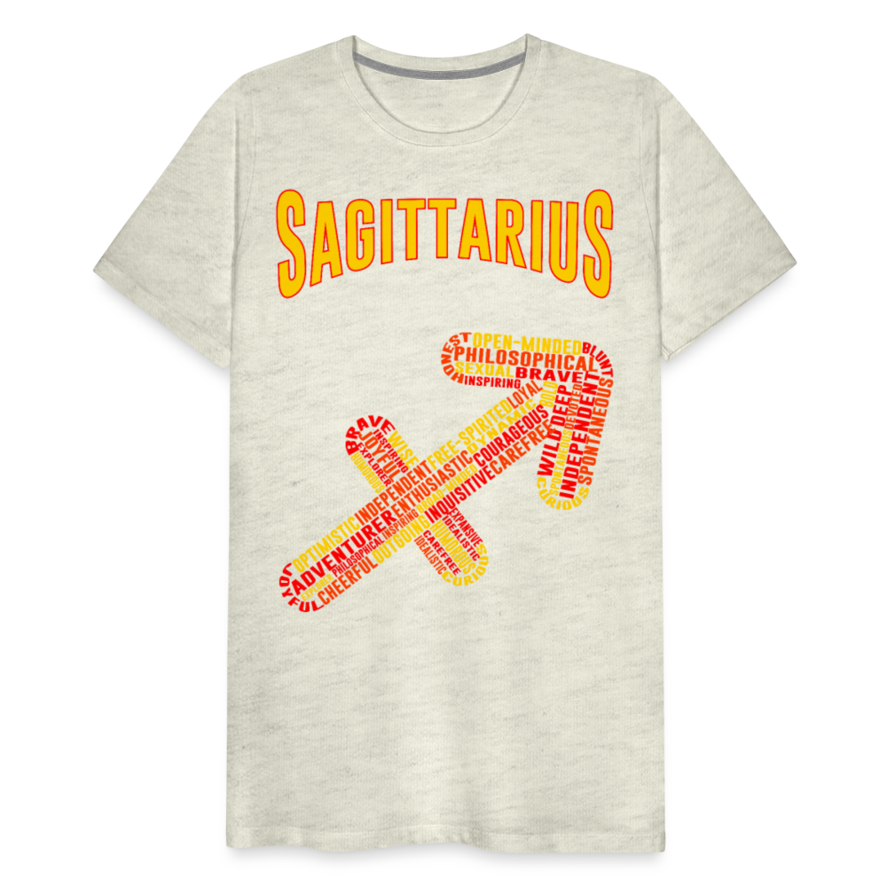 Men's Power Words Sagittarius Premium T-Shirt - heather oatmeal