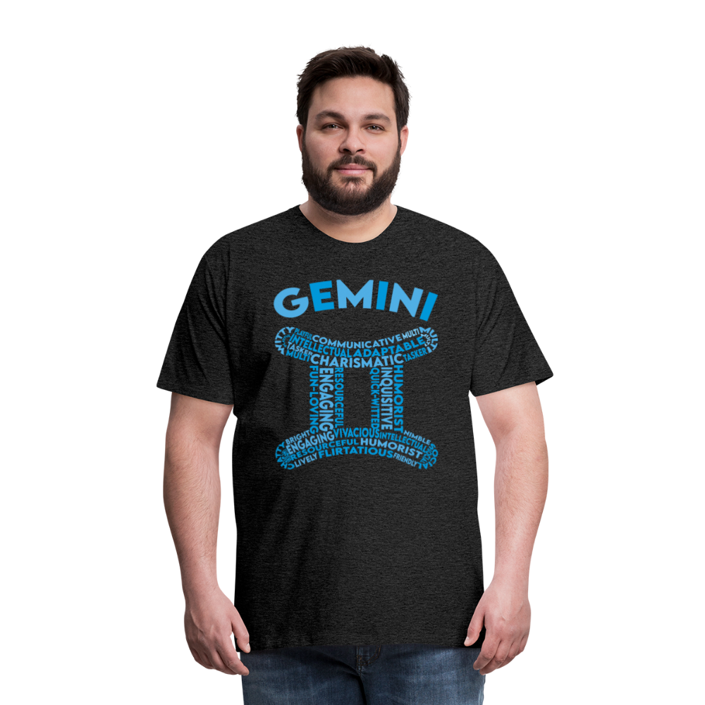 Men's Power Words Gemini Premium T-Shirt - charcoal grey