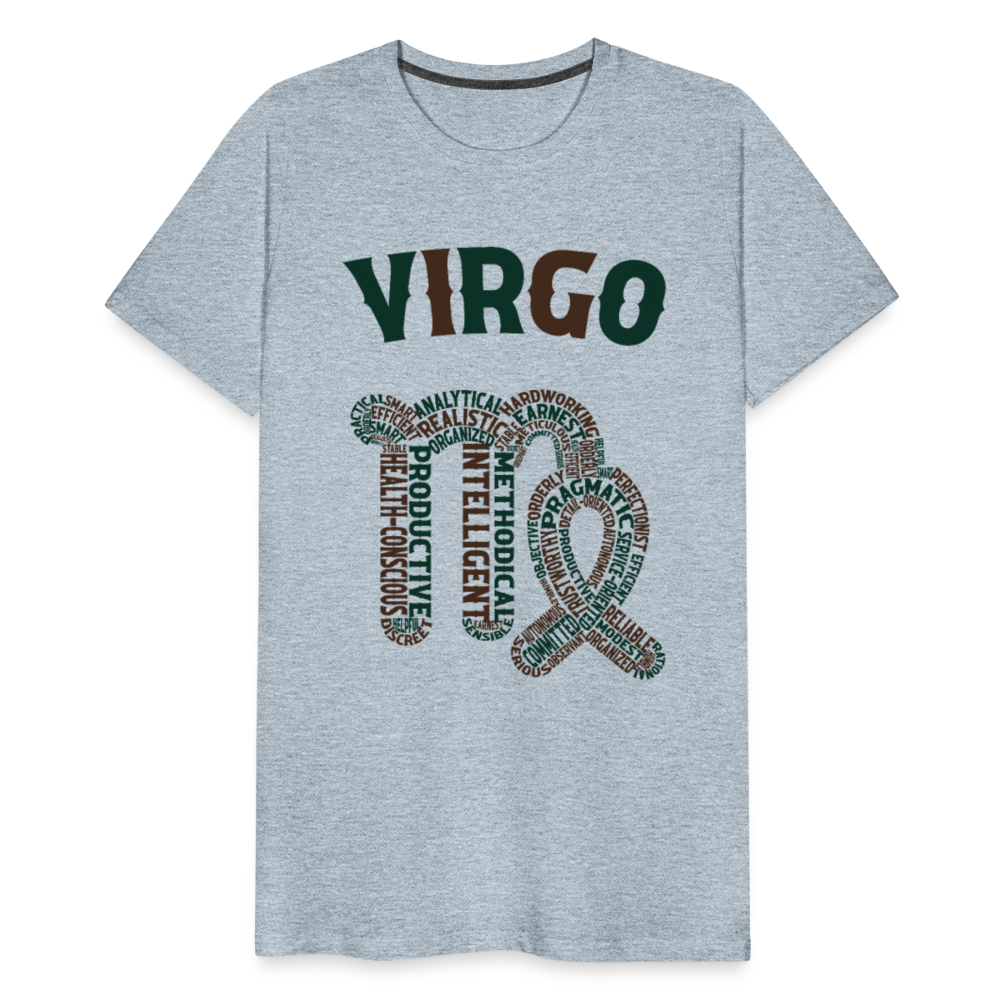 Men's Power Words Virgo Premium T-Shirt - heather ice blue