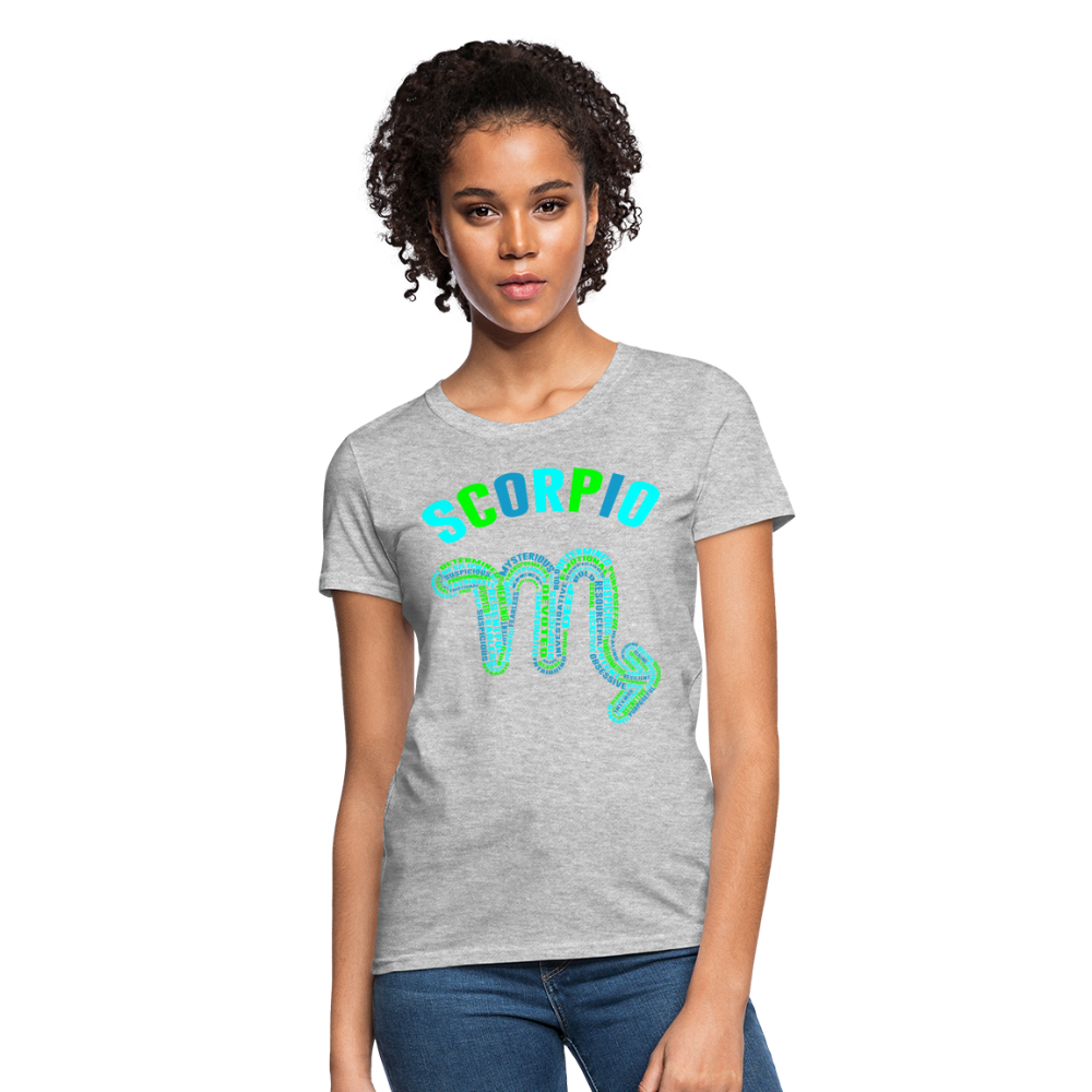 Women's Power Words Scorpio T-Shirt - heather gray