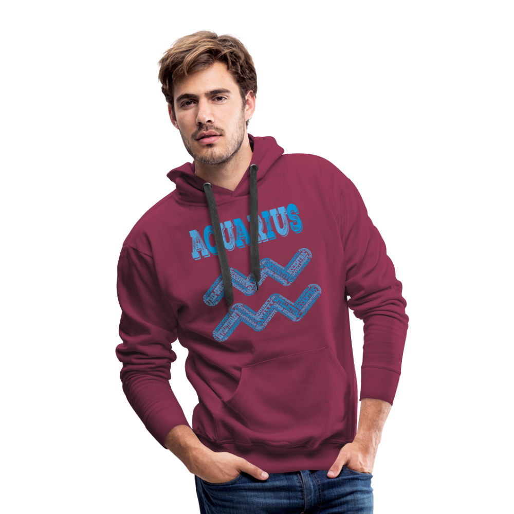 Men's Power Words Aquarius Premium Hoodie - burgundy