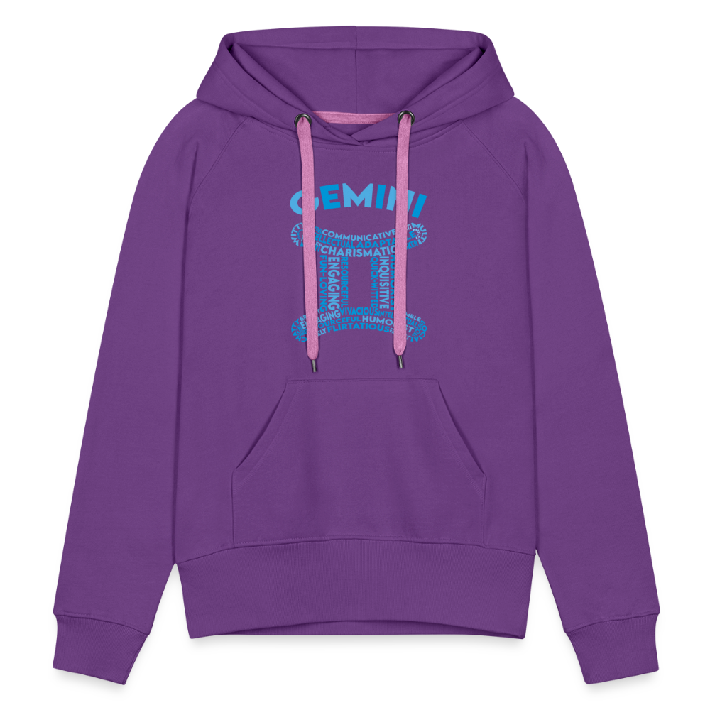 Women's Power Words Gemini Premium Hoodie - purple 