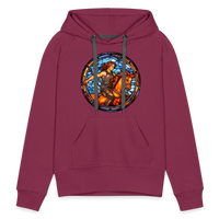 Thumbnail for Women’s Mosaic Sagittarius Premium Hoodie - burgundy