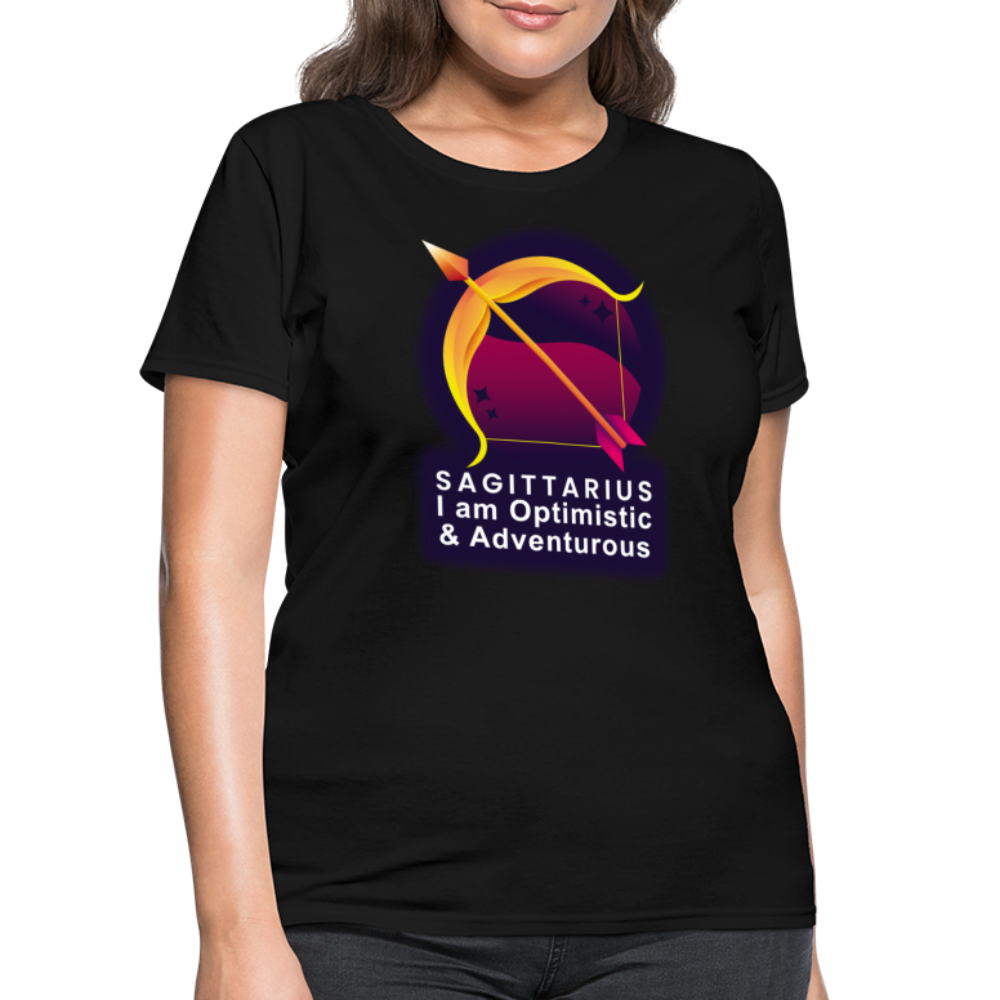 Women's Glow Sagittarius T-Shirt - black