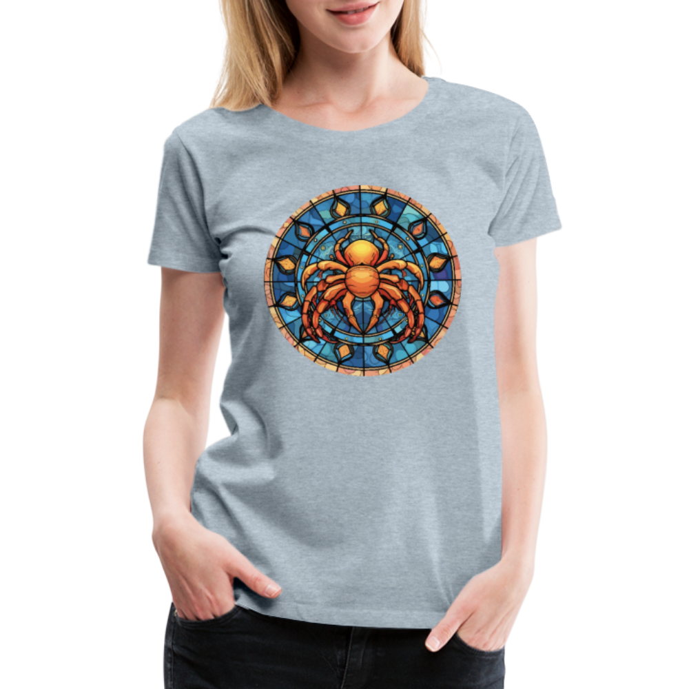 Women’s Mosaic Cancer Premium T-Shirt - heather ice blue