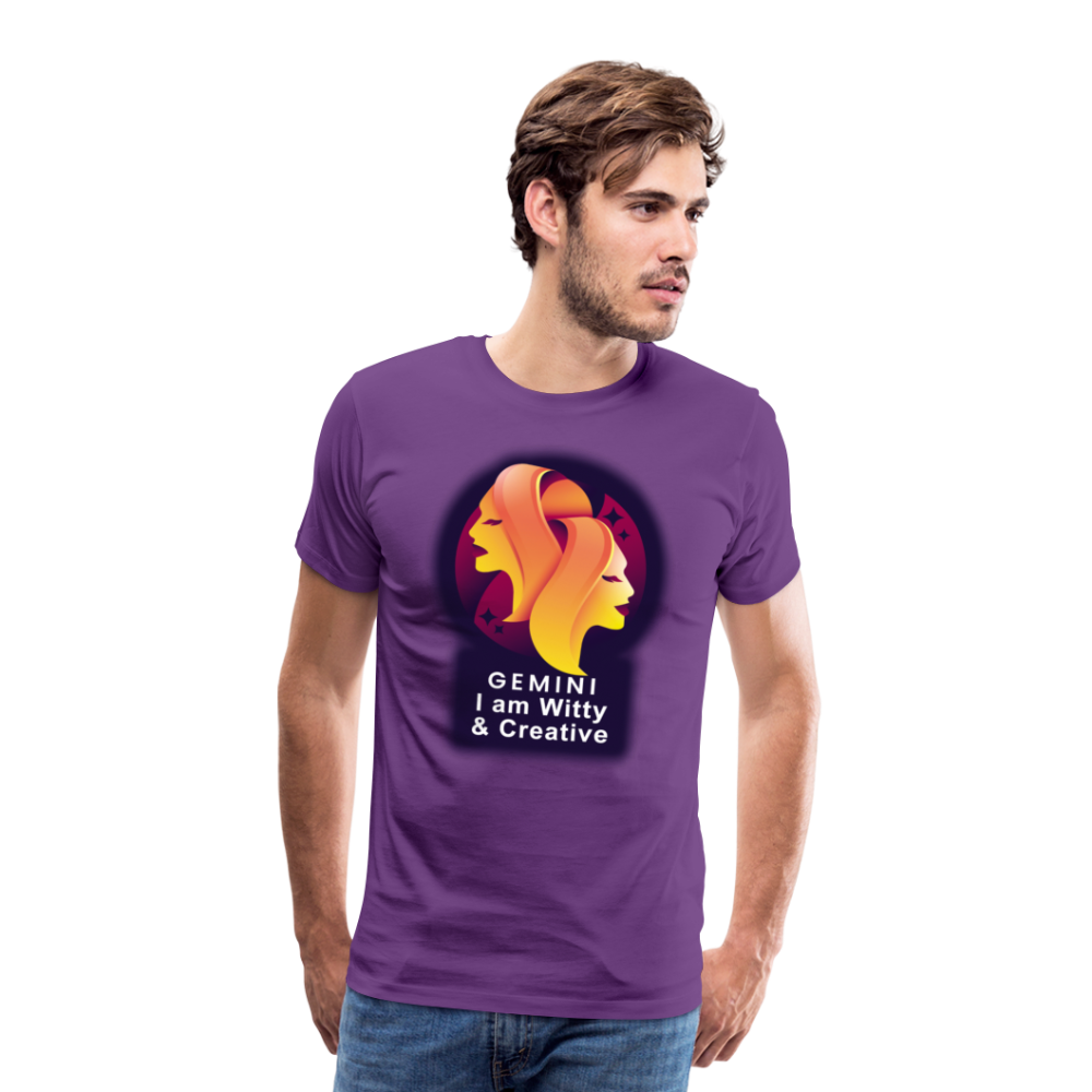 Men's Glow Gemini Premium T-Shirt - purple